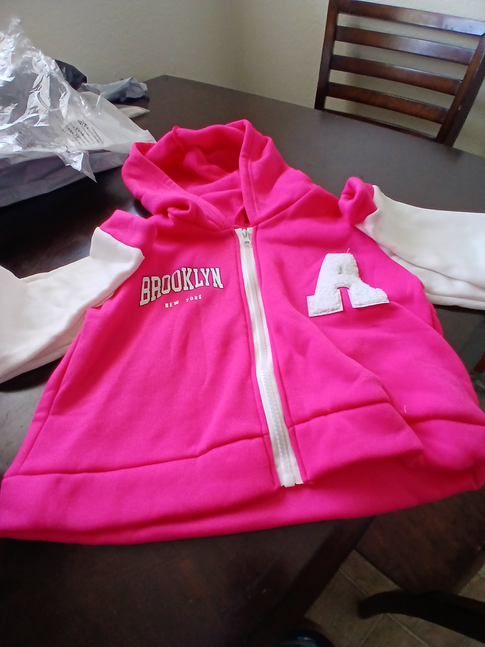 Kids' Pink Hooded Zip-Up Sweatshirt